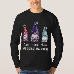 T-shirt Peace Hope Love Gnomes Rare Disease Awareness