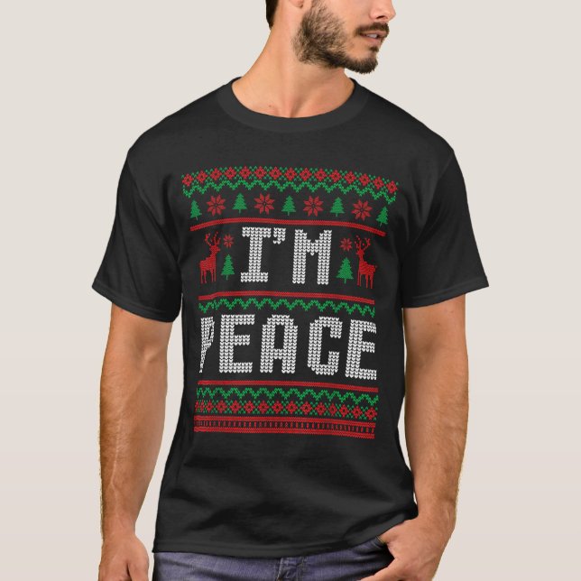 T-shirt Peace I Come In Peace Couple Matching Ugly Christm (Devant)