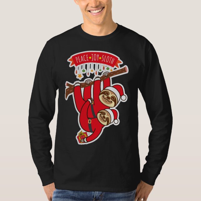 T-shirt Peace Joy Sloth (Devant)