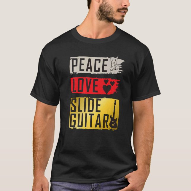T-shirt Peace Lode Diapositive Guitare instrument de musiq (Devant)