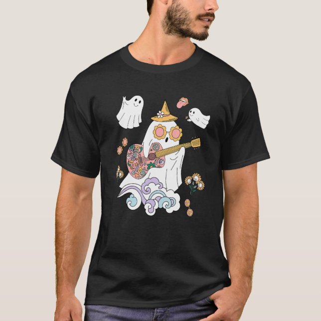 T-shirt Peace Lote Ghost Retro Halloween Super Pour M (Devant)