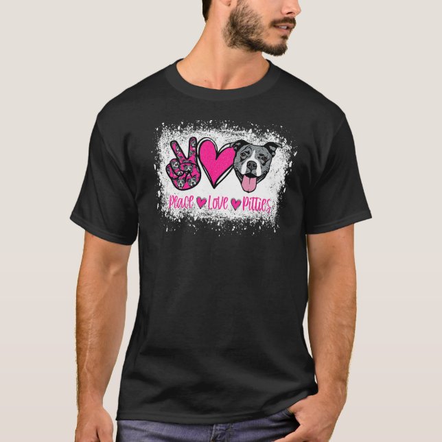 T-shirt Peace Lots Pitbull Propriétaire d'animal de compag (Devant)