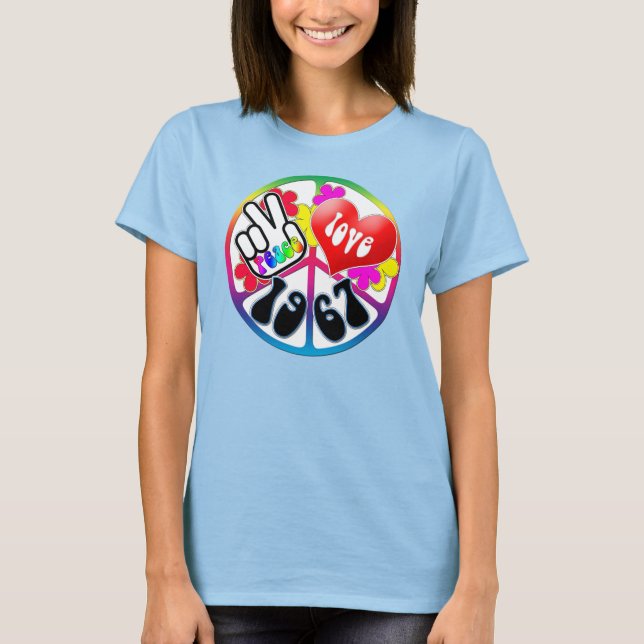 T-shirt Peace Love 1967 Shirt (Devant)
