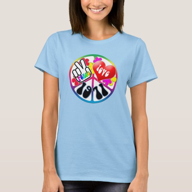 T-shirt Peace Love 1971 Shirt (Devant)