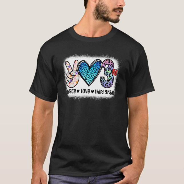 T-shirt Peace Love 3e Classe Squad Retour À L'École (Devant)