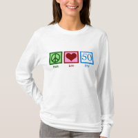 Peace Love 50th Birthday Cute Party