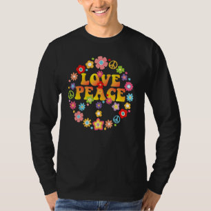 T-shirt Peace Love 60s les années 70 Cravate Die Costume h
