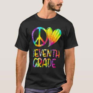 T-shirt Peace Love 7e année de retour école 7e année