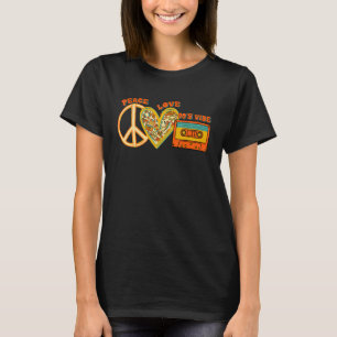 T-shirt Peace Love 90s Vibe I Love Les 90s Femmes Retro 90