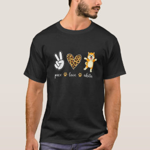T-shirt Peace Love Akita Dog