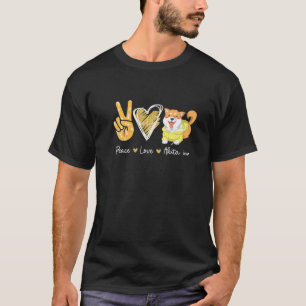 T-shirt Peace Love Akita Inu Amoureux de les chiens