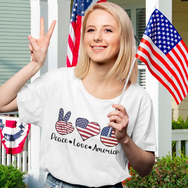 T-shirt Peace Love America Funny Patriotic  (Créateur téléchargé)