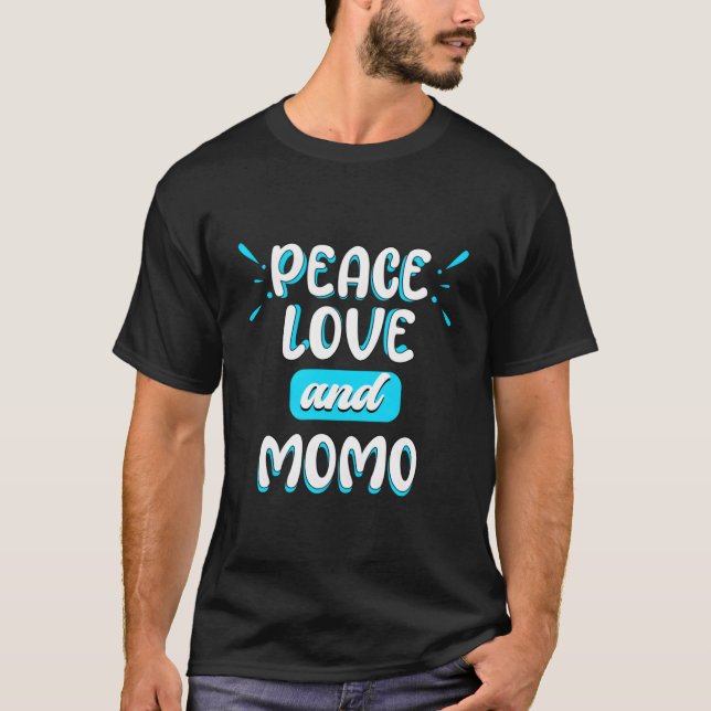 T-shirt Peace Love And Momo Peace Sign Dumpling Nepalese F (Devant)