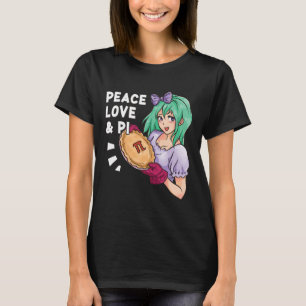T-shirt Peace Love And Pi - 14 Mars Pi Day Anime Math