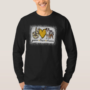 T-shirt Peace Love Aussie Bleached Australian Shepherd