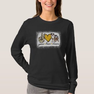 T-shirt Peace Love Aussie Bleached Australian Shepherd
