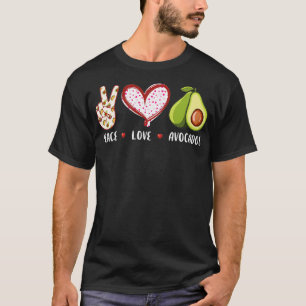 T-shirt Peace Love Avocados Amateurs Cadeaux