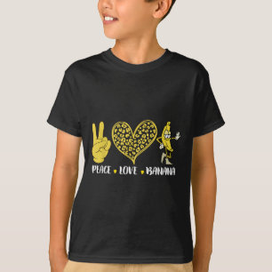 T-shirt Peace Love Banana Humour Fruit Lover Amour drôle B
