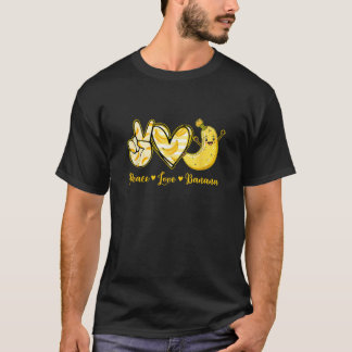 T-shirt Peace Love Bananes Fruit Fruit Fruit Fruit Hommes
