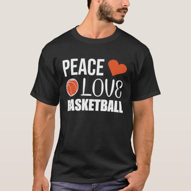 T-shirt Peace Love Basket (Devant)