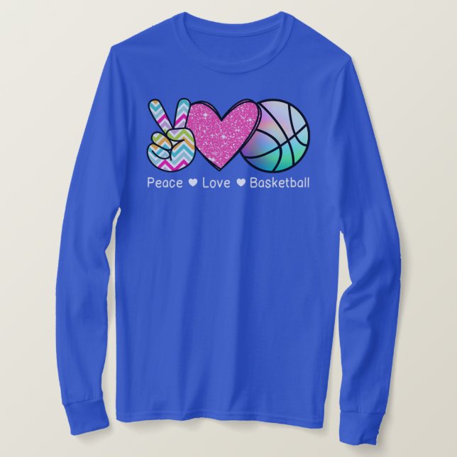 T-shirt Peace Love Basketball  (Design devant)