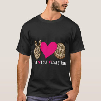 T-shirt Peace Love Basketball - Ball Game Coach Hoops