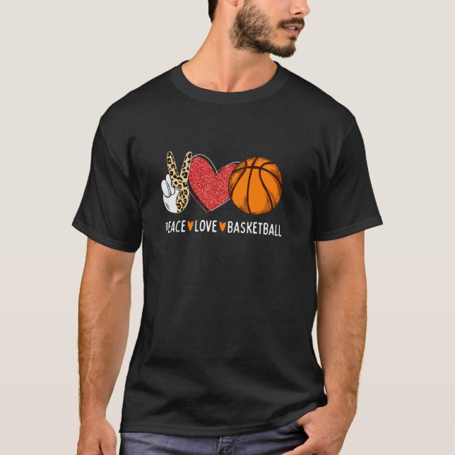 T-shirt Peace Love Basketball Drôle Lecteur de Bball T S (Devant)