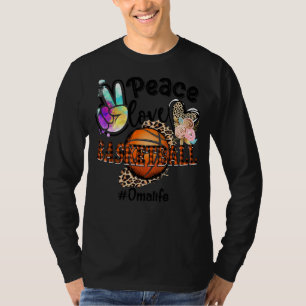 T-shirt Peace Love Basketball Oma Life Maman Grand-mère Le