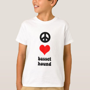 T-shirt Peace love Basset Hound