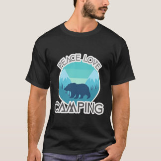 T-shirt Peace love Bear Camping girl