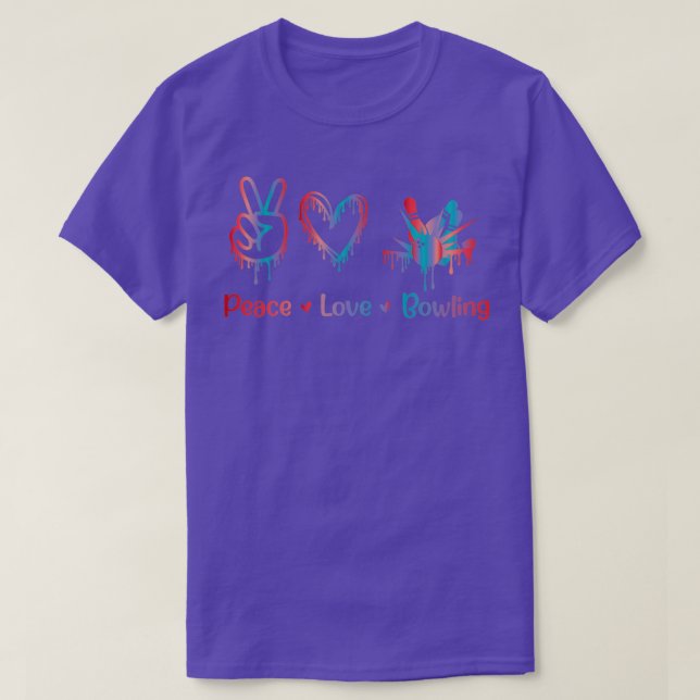 T-shirt Peace Love Bowling Sublimation T (Design devant)