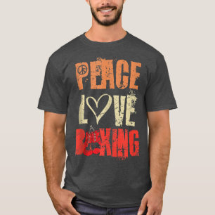 T-shirt Peace Love Boxing Funny Vintage Boxer Boxer Glove