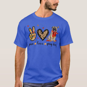 T-shirt Peace Love Carlin Chien Écarf Leopard Automne Reme