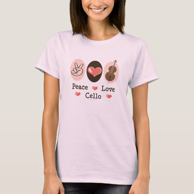 T-shirt Peace Love Cello Organic Tee (Devant)