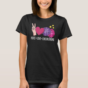 T-shirt Peace Love Cheerled Cheer Pom-pom girl Patrioti