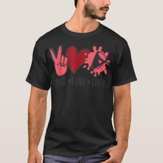 T-shirt Peace Love cheerled graphique cheerleader cadeau