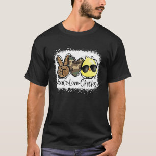 T-shirt Peace Love Chicks Cute Chasse aux oeufs de Pâques