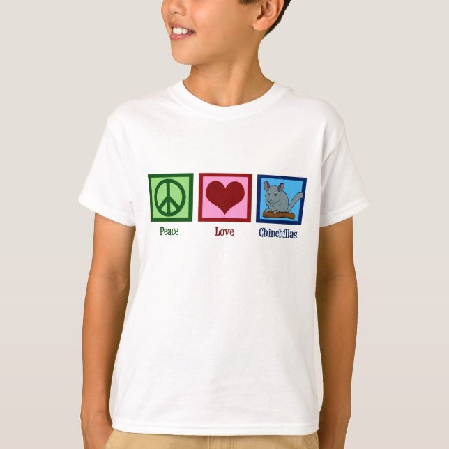 T-shirt Peace Love Chinchillas Enfants (Devant)
