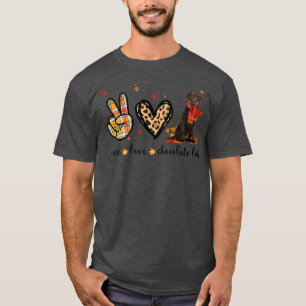 T-shirt Peace Love Chocolate Labrador Écharpe Automne Fall
