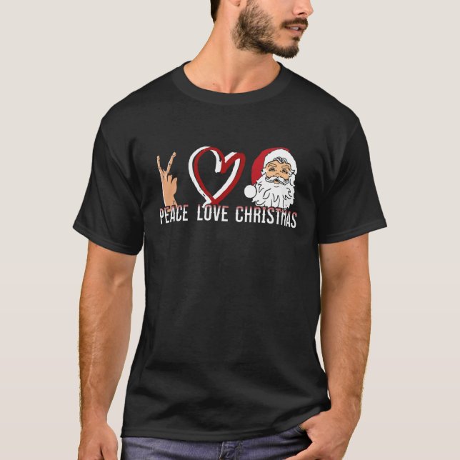 T-shirt Peace Love Christmas (Devant)