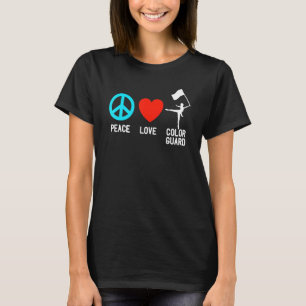 T-shirt Peace Love Color Guard Flag School Girl Ado