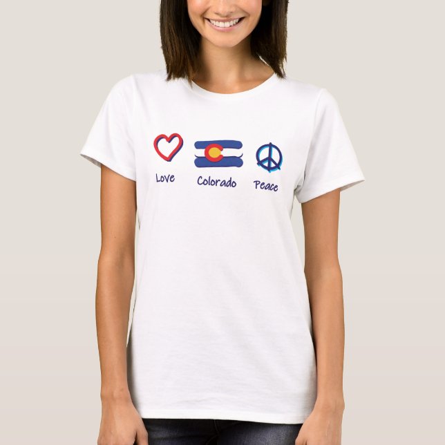 T-shirt Peace Love Colorado (Devant)