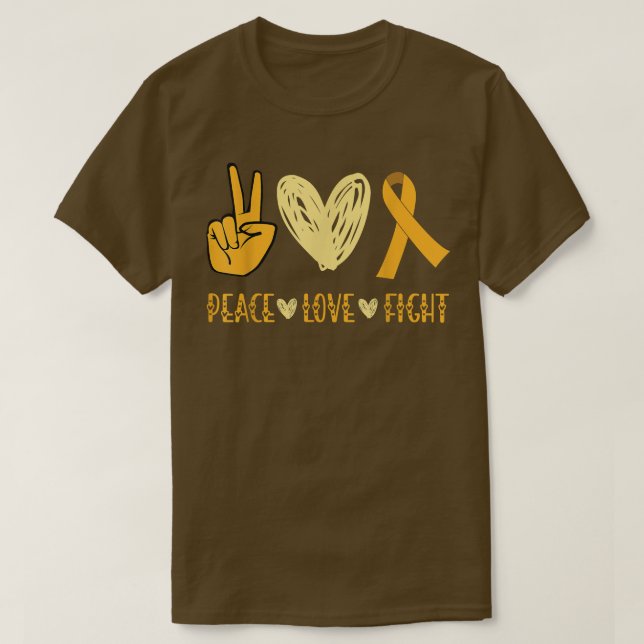 T-shirt Peace Love Combattre la sensibilisation au cancer  (Design devant)