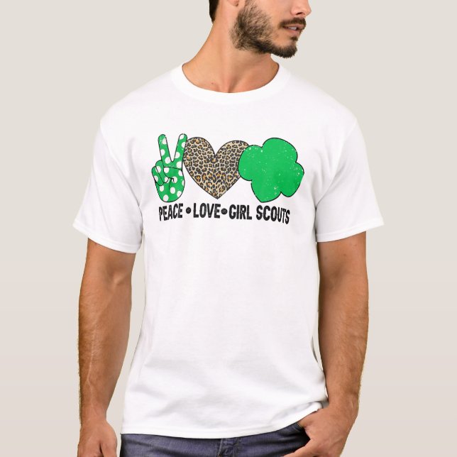 T-shirt Peace Love Cookie Scout For Girls Bakery Cookie Se (Devant)