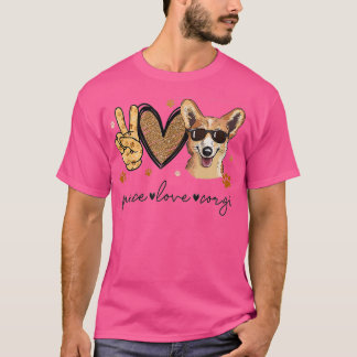 T-shirt Peace Love Corgi