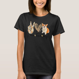 T-shirt Peace Love Corgi mignonne Chien Maman Fête des Mèr