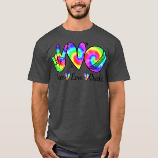 T-shirt Peace Love Cricket Tie Dye Cricket Player