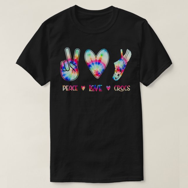 T-shirt Peace Love Crocs Cadeau drôle pour la famille Pyja (Design devant)