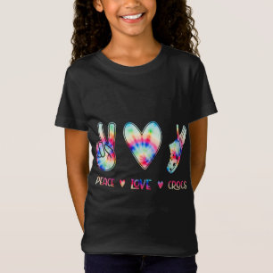 T-Shirt Peace Love Crocs Drôle cadeau pour la famille Noël