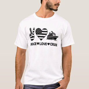 T-shirt Peace Love Cruise USA Vacances Vibes
